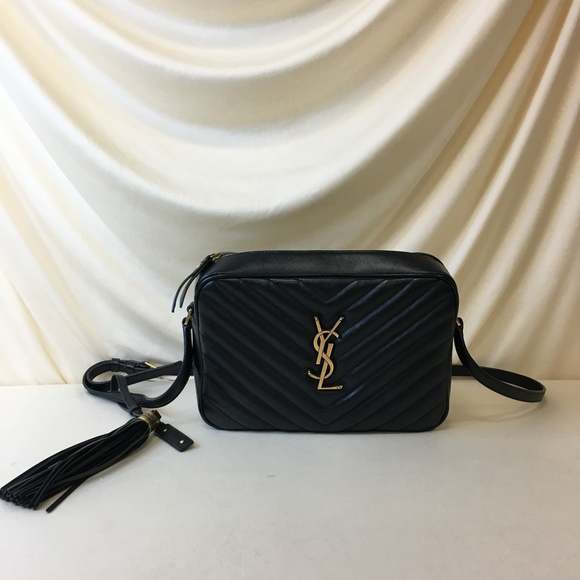 Yves Saint Laurent Black Chevron Camera Small Crossbody Bag Sku# 69351 - Picture 2 of 10